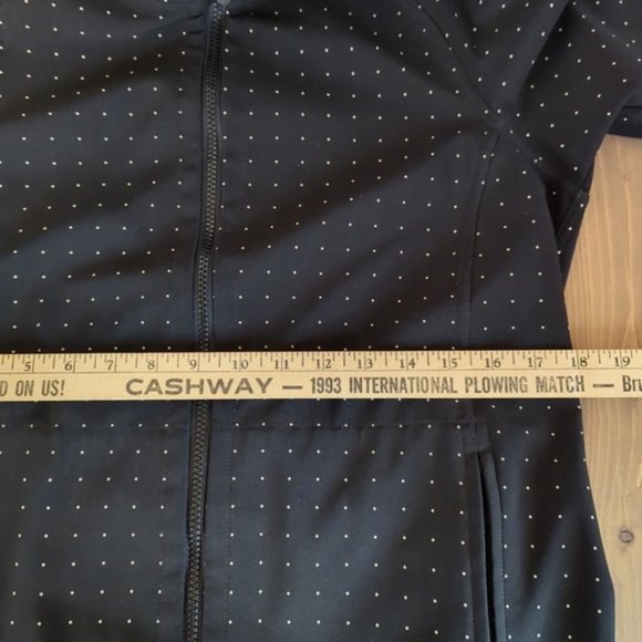 Lululemon Apres Black White Polka Dot Rain Jacket Hood SZ 6 - Picture 10 of 16